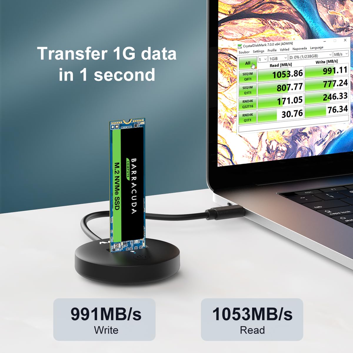 Maiwo M.2 Nvme Ssd Docking Station, M.2 Pcie Ssd Dock To Usb C Adapter, Usb3.2 Gen2X1 10Gbps Speed With Uasp Trim, 4Tb Capacity, Tool Free M.2 Enclosure Case, Plug And Play