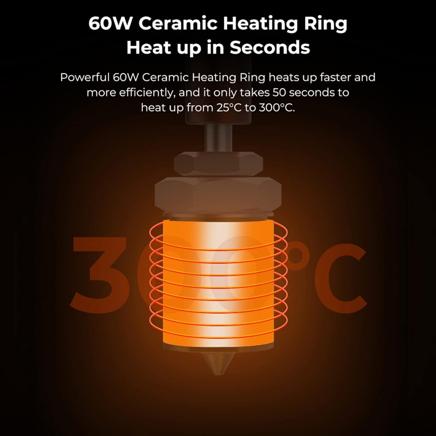 Hysiprui 3D Printer Ender 3 S1 Pro Hotend Ceramic   Ender 3 S1/Cr10 Smart Pro Assembled Printhead Hot End Replacement With 300C