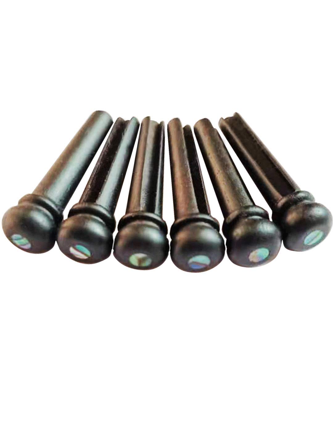 Ubrand Ayubousa 6Pcs Ebony Guitar Pins Inlaid 2Mm Abalone Dot Acoustic Guitar Replacement Parts