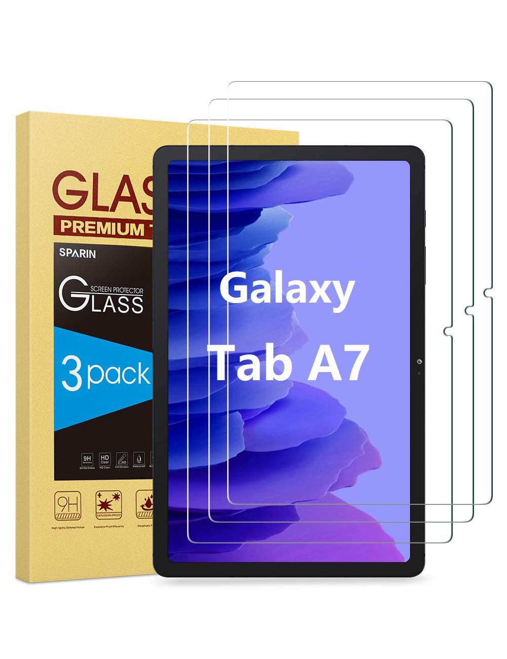 Sparin 3 Pack Screen Protector For Samsung Galaxy Tab A7 2020 10.4 Inch (Sm T500/Sm T503/Sm T505/Sm T507), 9H Tempered Glass Ant