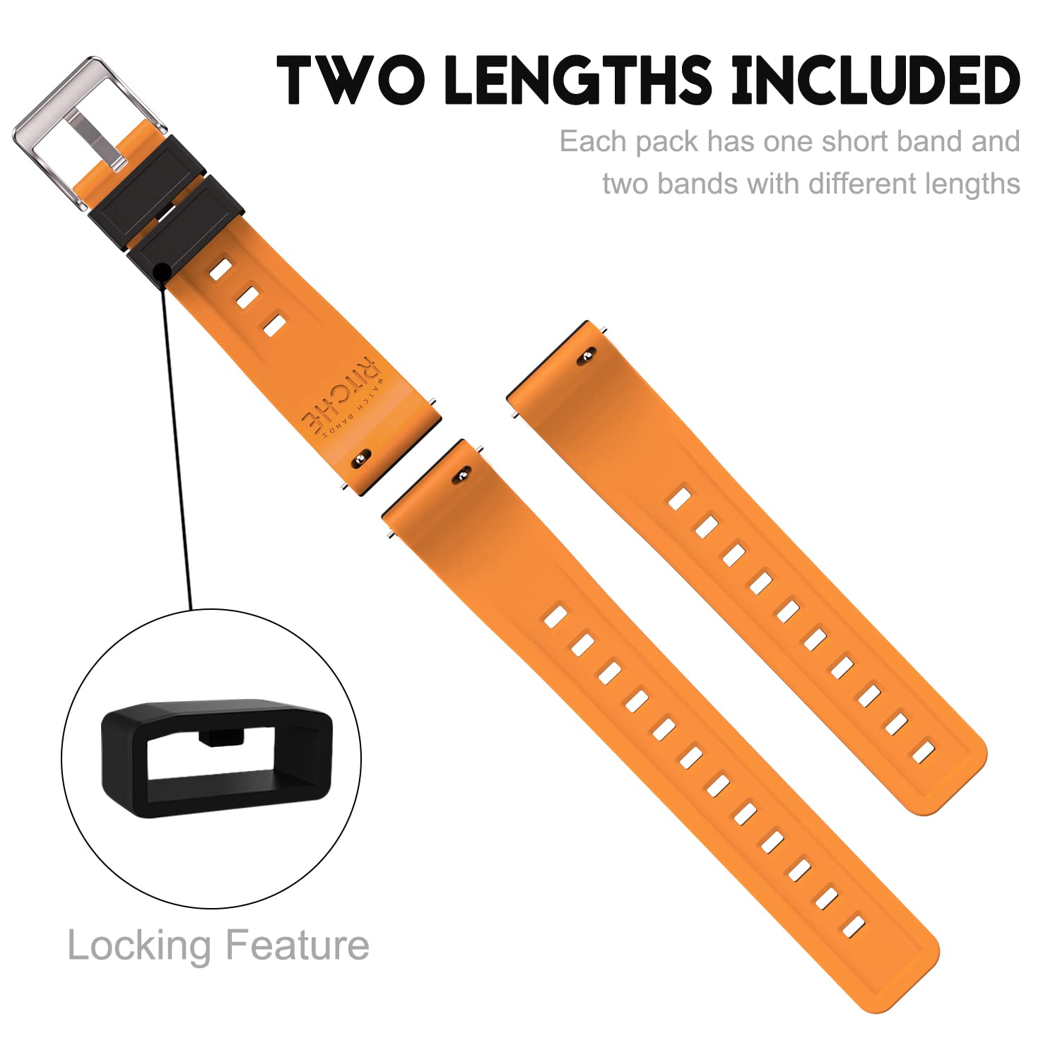 Ritche Christmas Stocking Stuffers 22Mm Silicone Watch Band Quick Release Rubber Watch Bands For Men Women, Valentine'S Day Gift