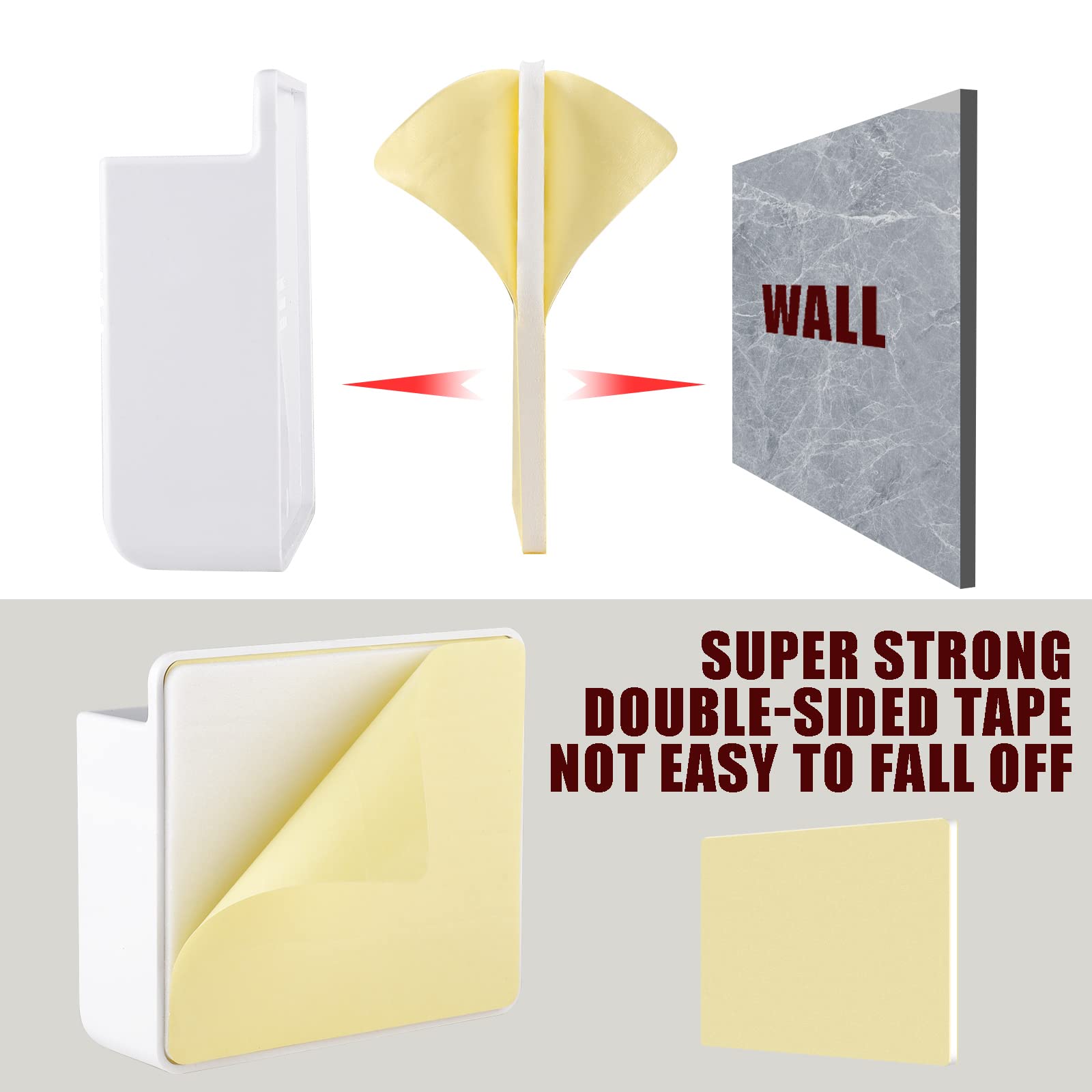 Cei&Bpy 2Pcs Phone Holder Wall Mounted, Phone Stand With Self Adhesive. Phone Holder For Shower/Charging.Compatible With Iphone