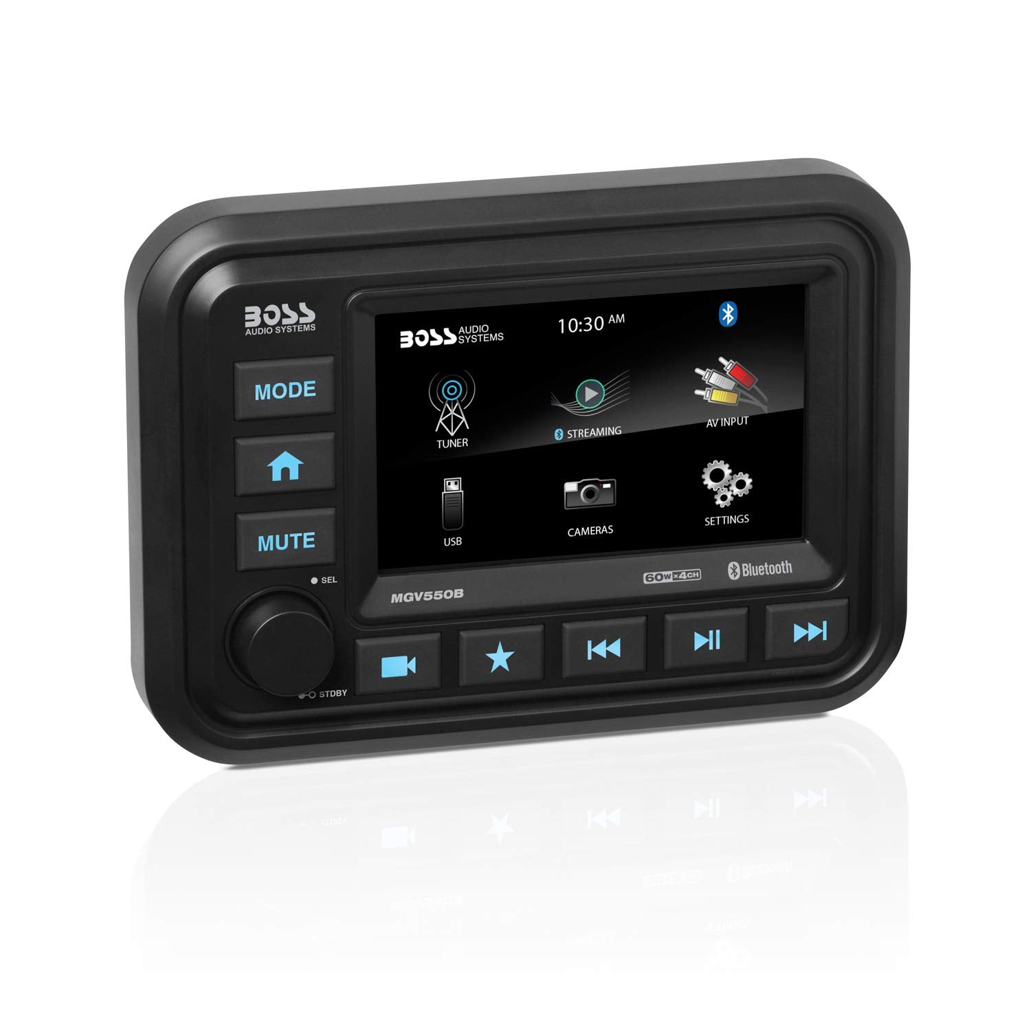 Boss Audio Systems Mgv550B Marine Gauge Receiver   Weatherproof, 5 Inch Touchscreen, Built In Amplifier, Bluetooth, Digital Medi