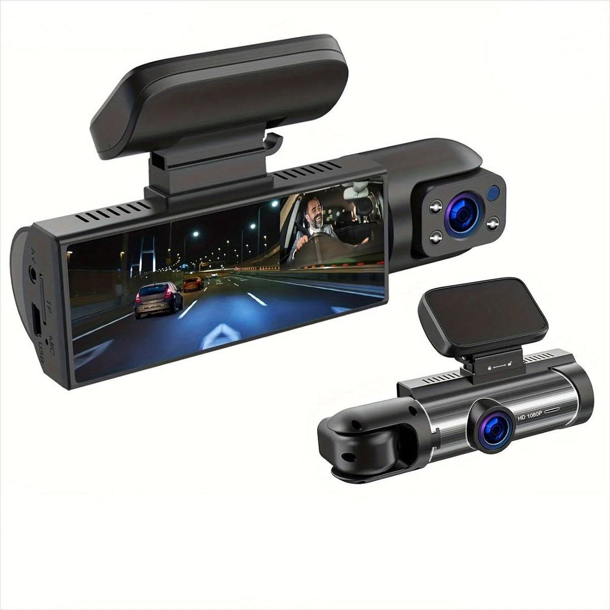 Dash Camera Front And Inside, 3.16Inch Dash Cam 1080P, G Sensor Hd Night Vision Loop Recording Wide Angle Car Dvr (1)
