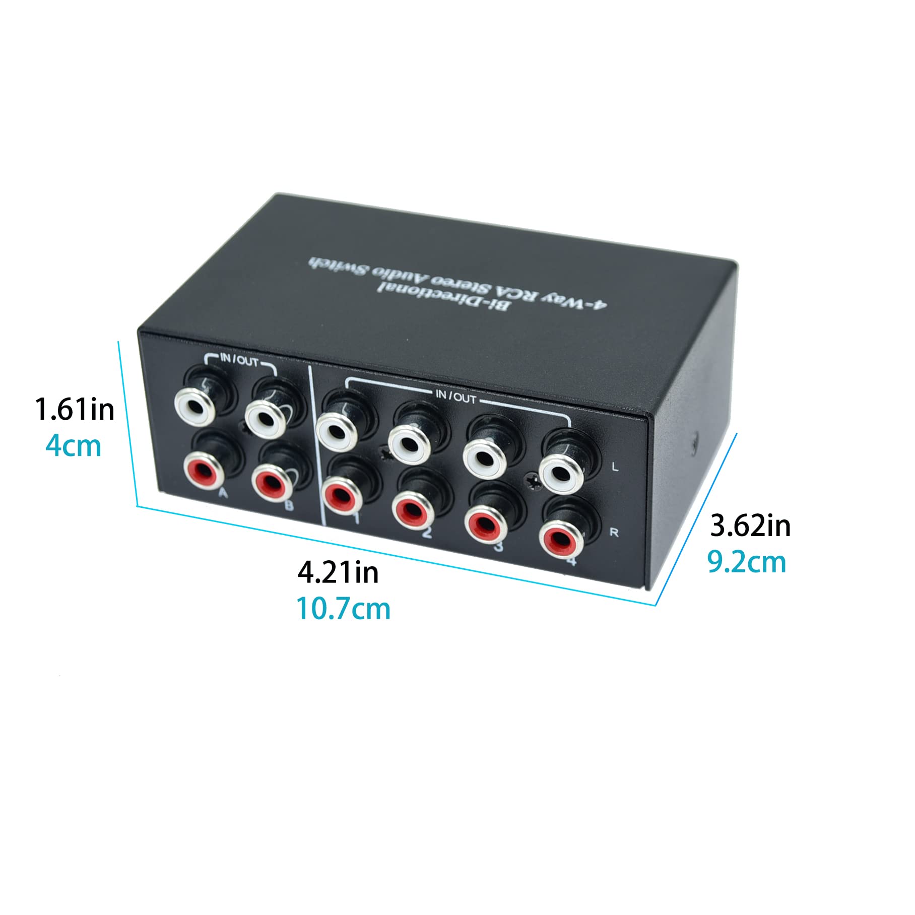 Bi Directional No External Power No Noise 4 Way 2 In 4 Out Or 4 In 2 Out Audio Sound Selector Rca Female Stereo 4 Channel Splitt