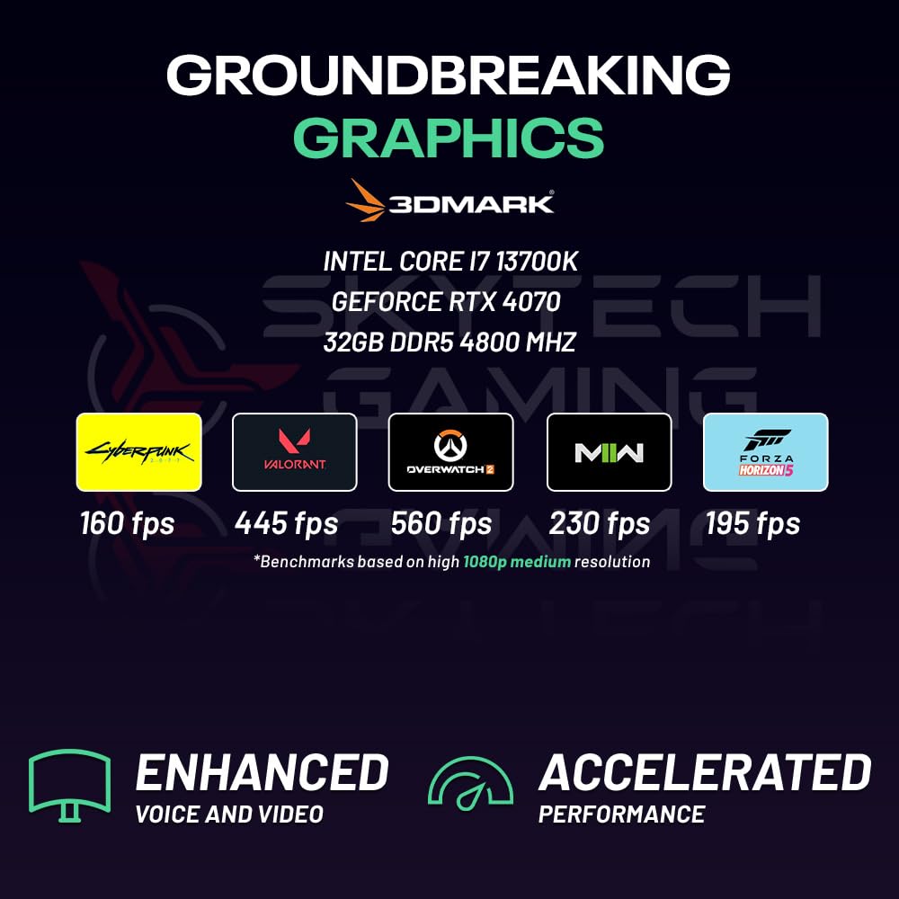Skytech Gaming Chronos Gaming Pc Desktop   Intel Core I7 13700K 3.4 Ghz, Nvidia Rtx 4070, 1Tb Nvme Ssd, 32Gb Ddr5 Ram Rgb, 750W