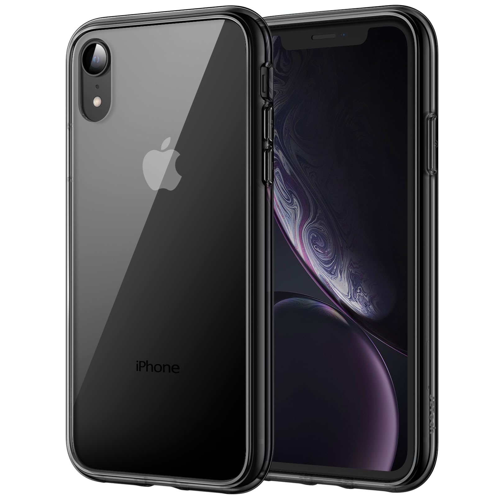 Jetech Case For Iphone Xr 6.1 Inch, Non Yellowing Shockproof Phone Bumper Cover, Anti Scratch Clear Back (Black)