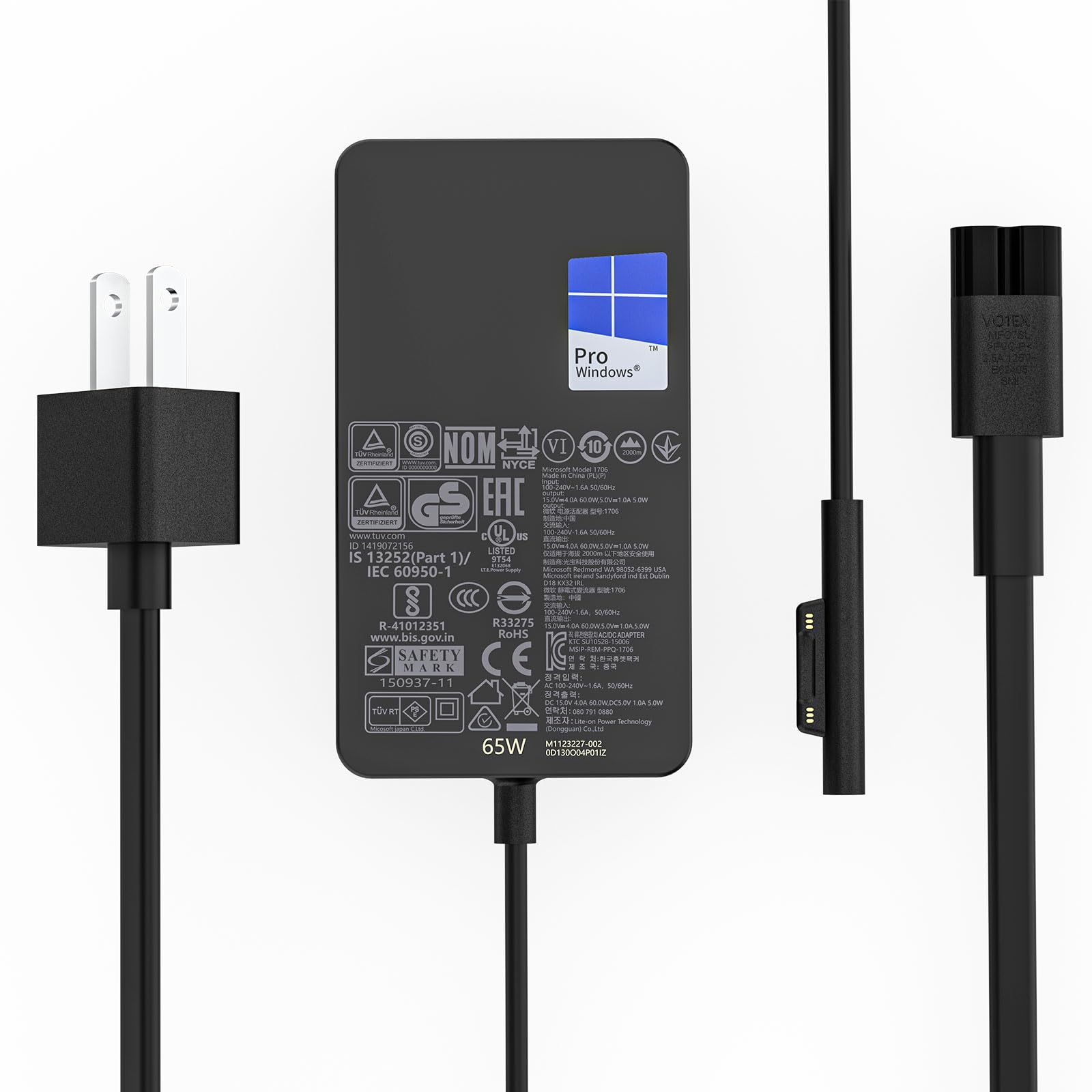 65W 1706 Surface Pro Charger Fit For Microsoft Surface Pro 9 8 7+ 7 6 5 4 3 X Fit Model 1800 1943 1963 1625 1796 1769 1735 Lapto
