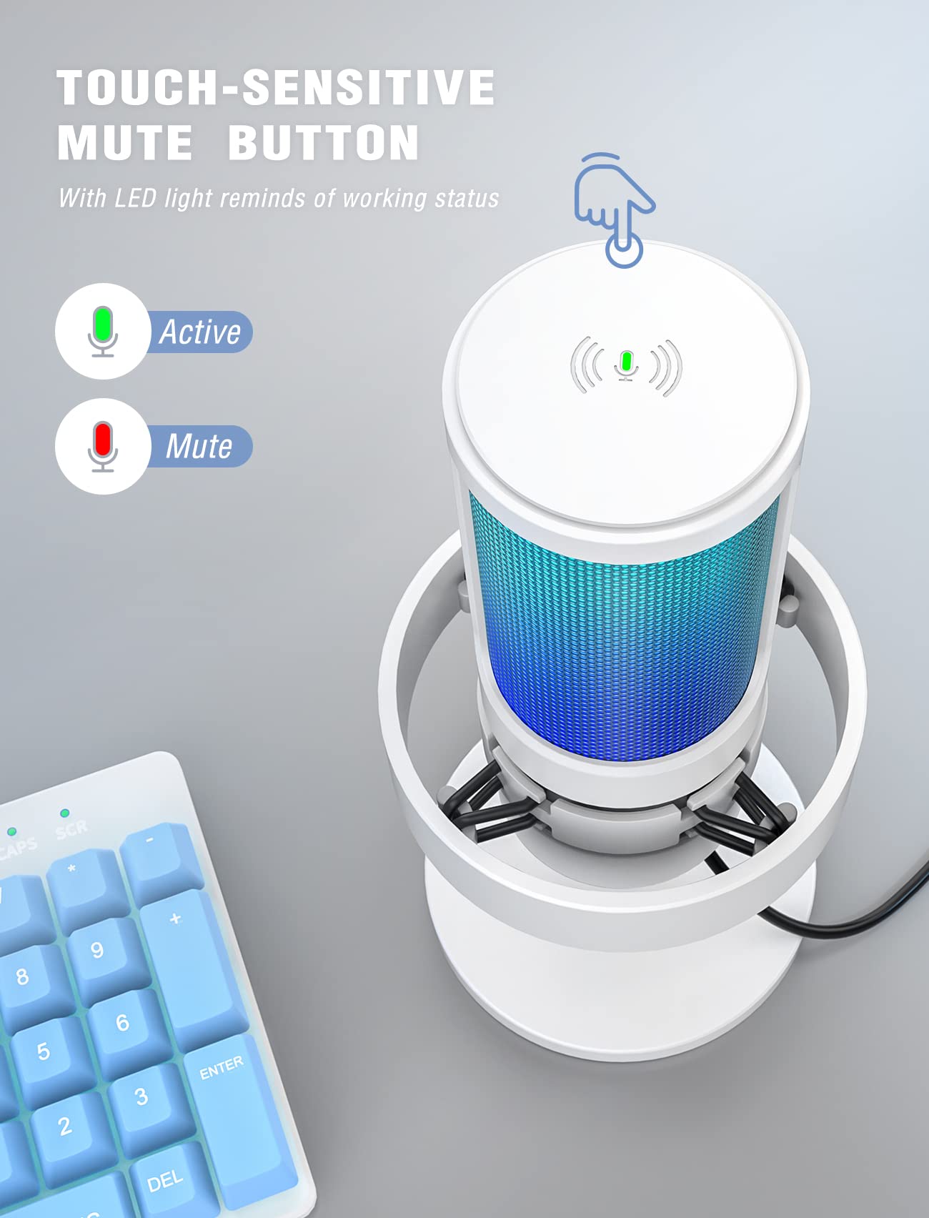Fifine Gaming Usb Pc Computer Rgb Microphone For Live Streaming, Meeting, Podcasting, Video, Condenser Mic With Monitoring Headp