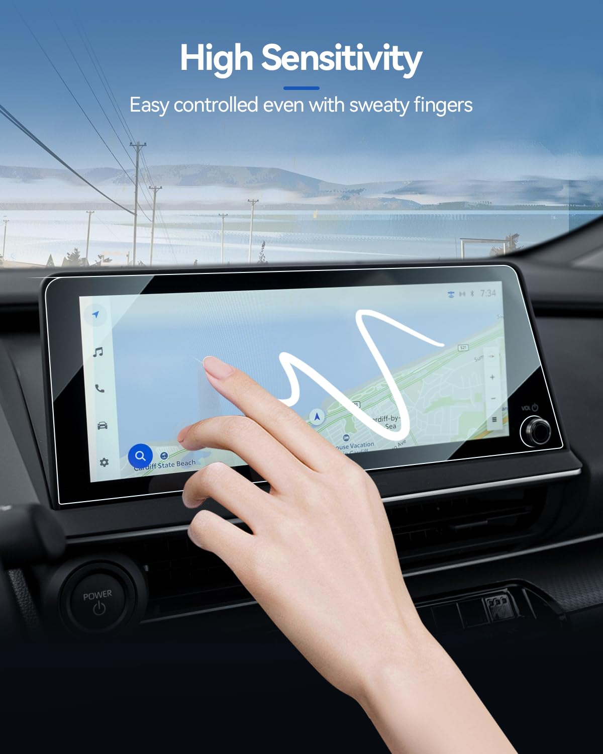 Lantu Prius Screen Protector For 2023 2024 Toyota Prius Accessories 12.3'' 9H Tempered Glass Car Navigation Touchscreen Protecto