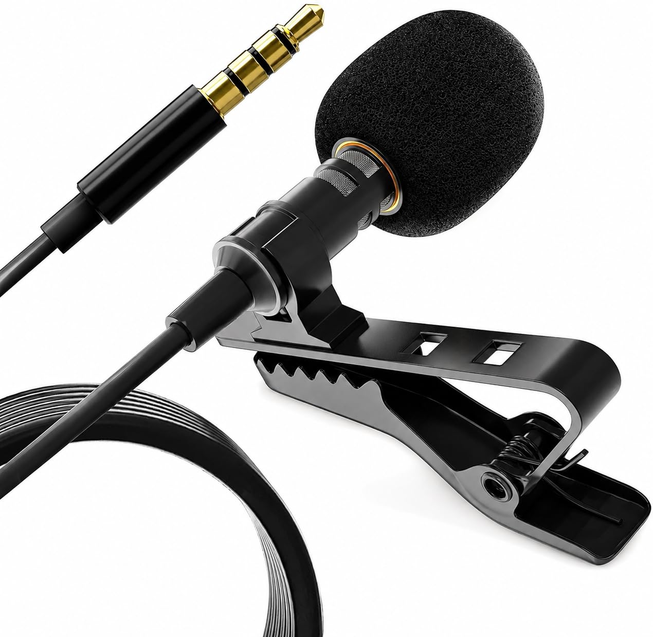 Cerlink Clipon Lavalier Microphone | 3.5Mm Collar Mic For Clear Voice Recording | Compatible With Smartphones, Pc & Laptop | Fo