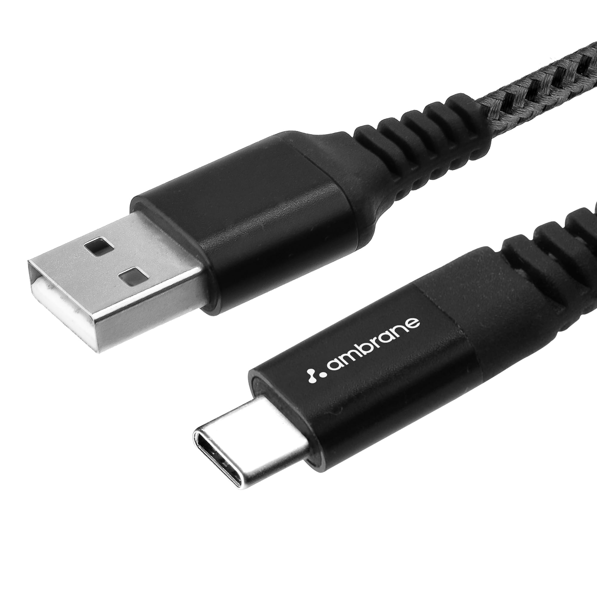 Ambrane Type C Cable 3A Fast Charging 1M Braided Cable for Smartphones, Tablets, Laptops & other Type C devices, 480Mbps Data Sy