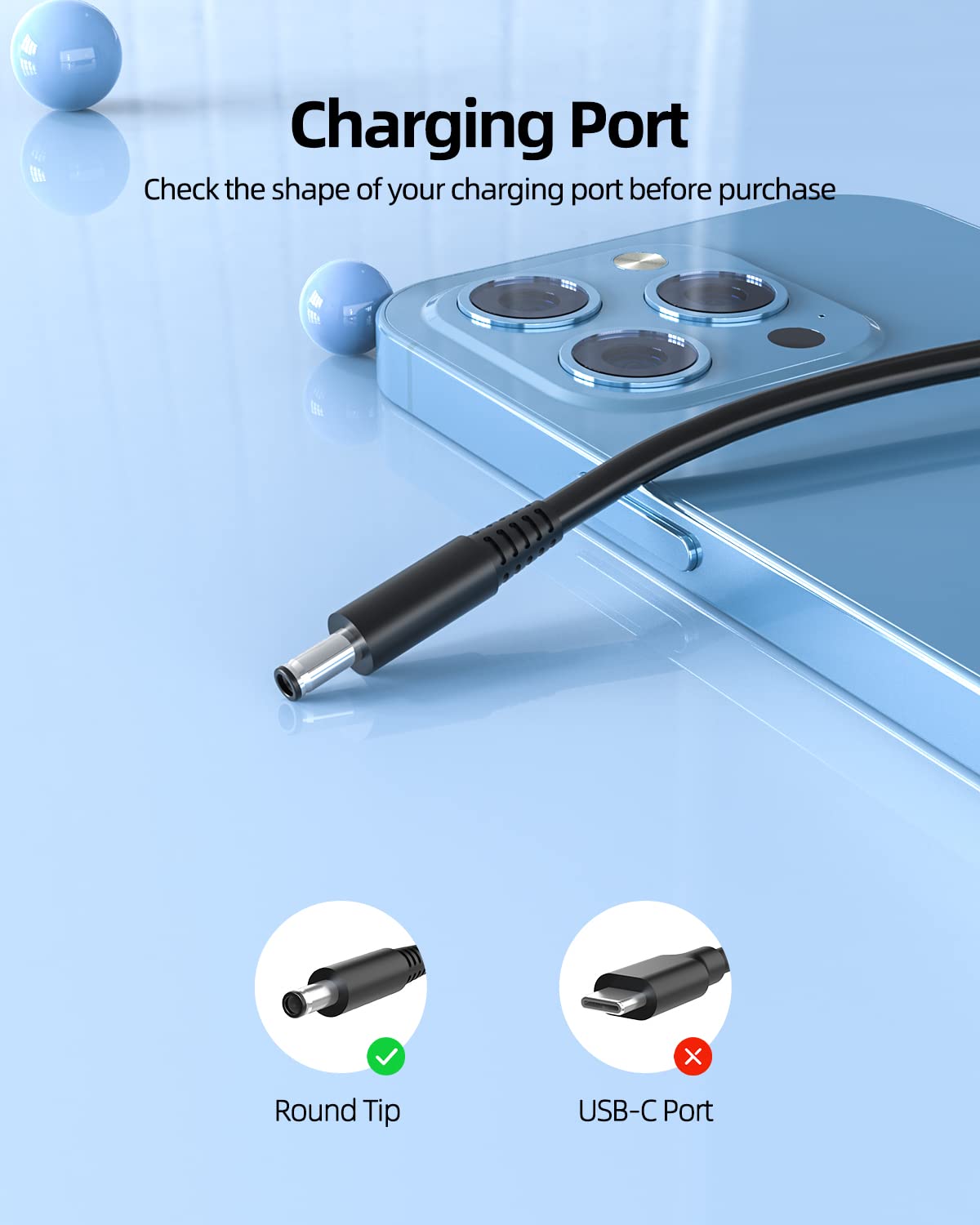 90W 65W Ac Charger Fit For Dell Inspiron 15 7591 7590 7500 7501 7790 5400 5401 5490 5491 Aio 2 In 1 7791 W24C002 Black Silver P83F P84F,Vostro 7590 P83F Laptop Power Supply Adapter Cord