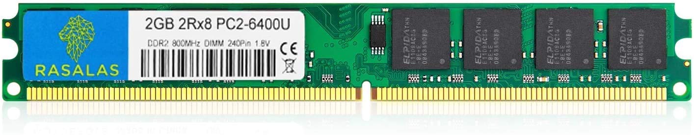Rasalas Ddr2 8Gb Kit (4X 2Gb) Ddr2 800 Pc2 6400 Udimm 2Rx8 1.8V Cl6 240 Pin Non Ecc Unbuffered Desktop Ram Memory