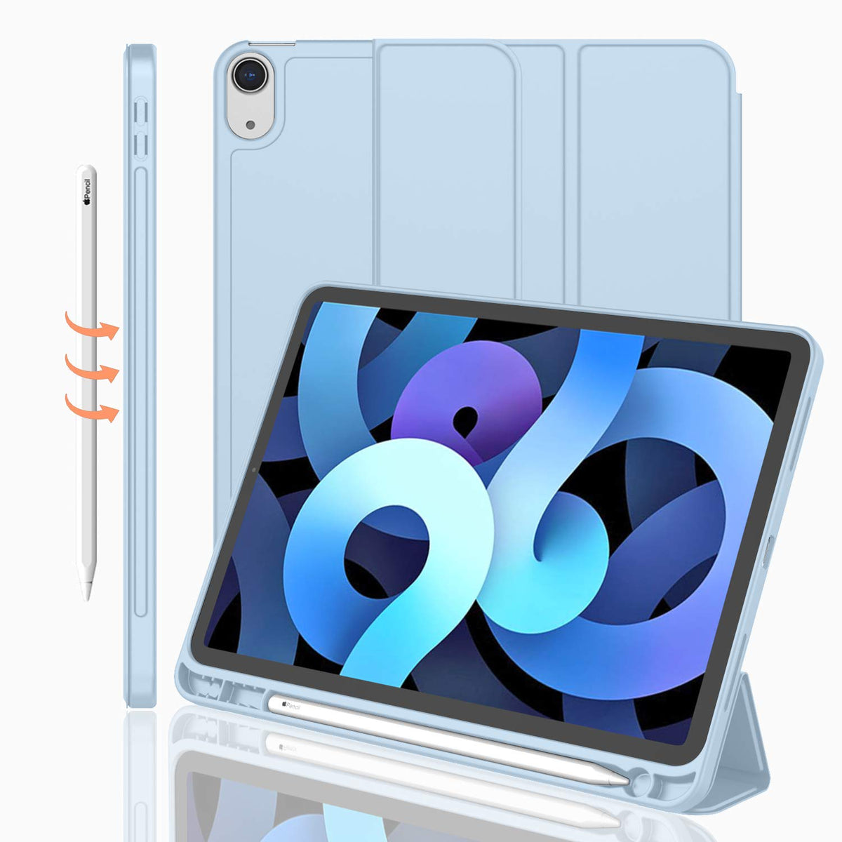 Imieet New Ipad Air 5Th Generation Case 2022Ipad Air 4Th Generation Case 2020 109 Inch With Pencil Holder Support Touch Id And I