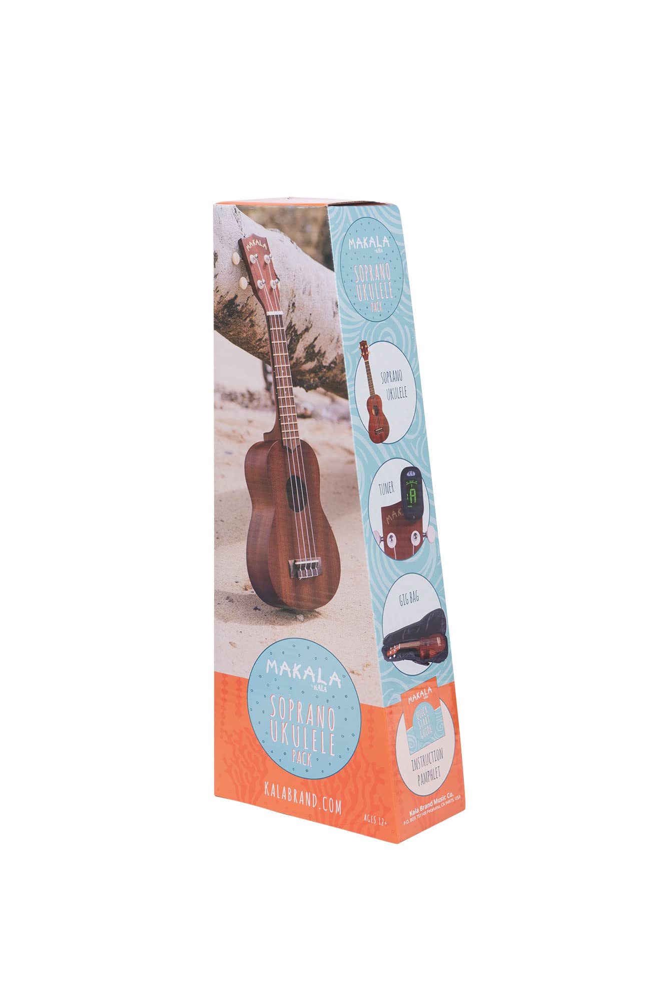 Kala Brand Music Co., 4 String Ukulele, Natural, Soprano (Mk S/Pack)