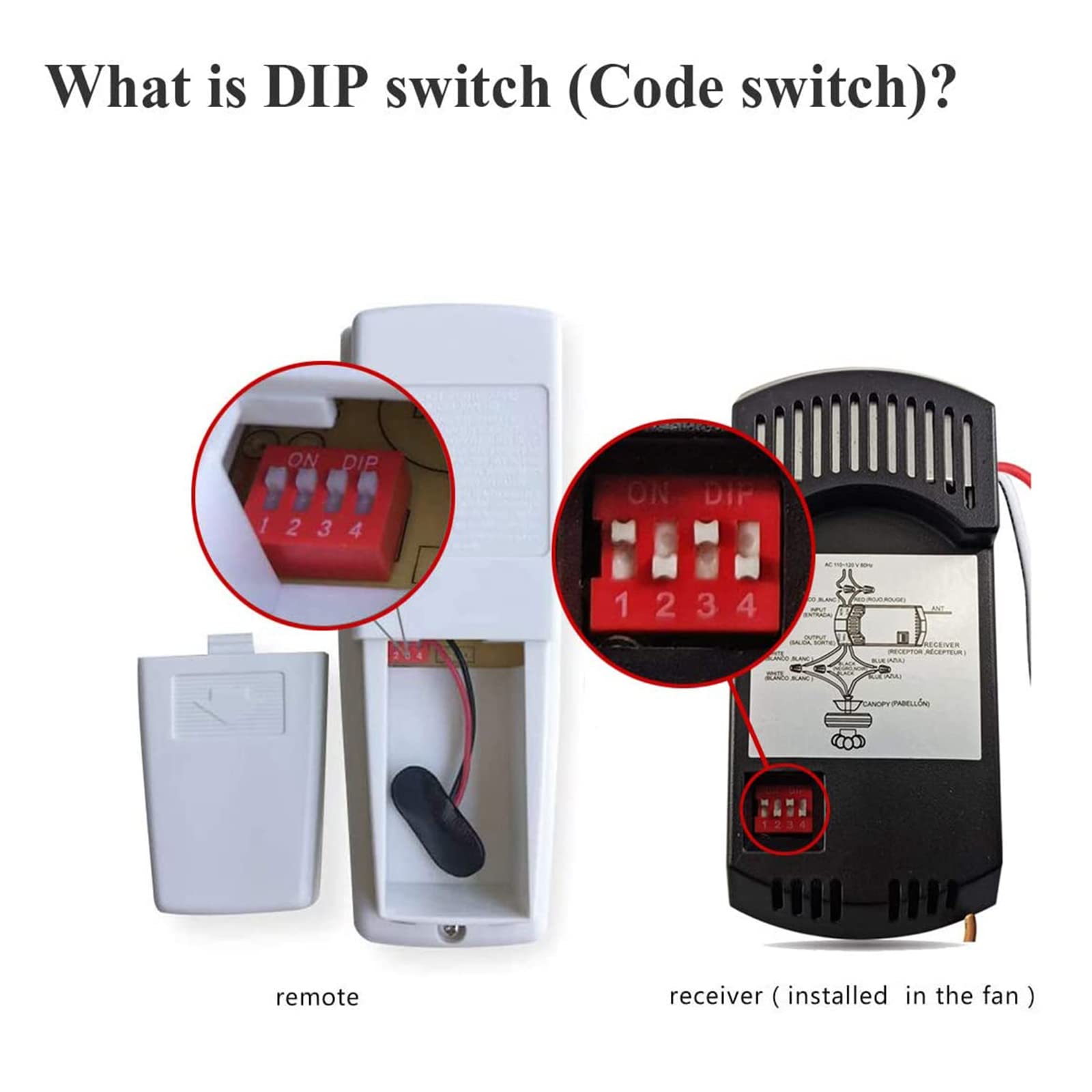 Universal Ceiling Fan Remote Control And Receiver Kit With Dimmer For 3 Speed Ceiling Fan Replacement For Hampton Bay Harbor Bre