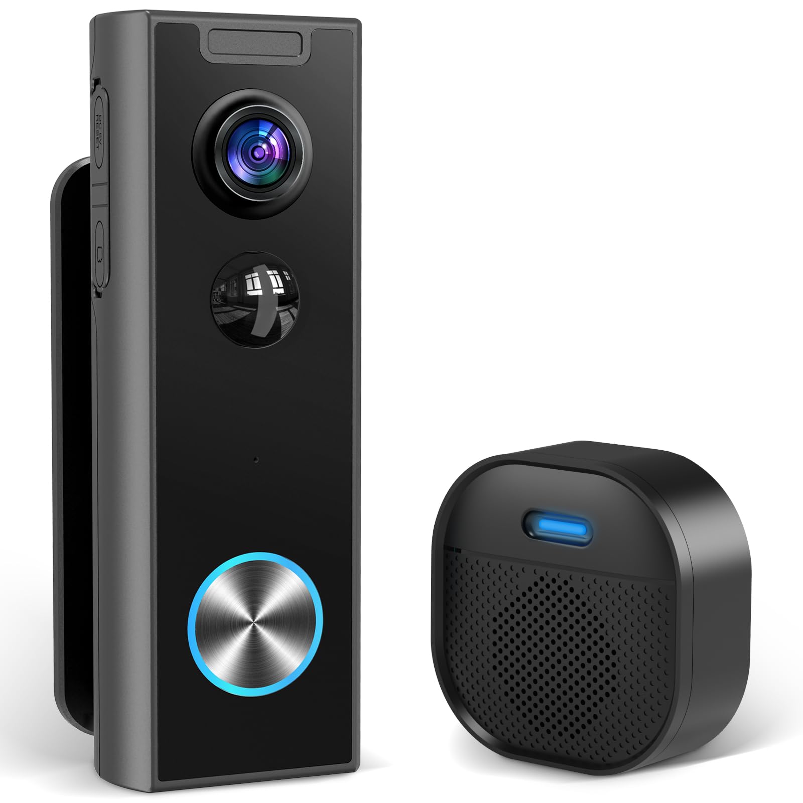 MKEOLGE Doorbell Camera Wireless, Video Doorbell Wireless, 2-Way Audio/Battery Operated/2K HD & Night Vision/AI&PIR Detection/2.