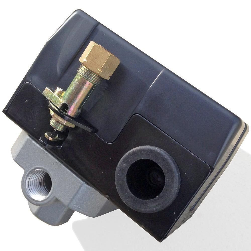 Air Compressor Pressure Control Switch 4 Ports 95 125 Psi W/ 0 200 Psi Gauge 150 Psi Pop Off Valve