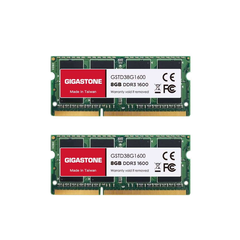 ?DDR3 RAM? GIGASTONE 16GB Kit (2x8GB) DDR3/DDR3L 1600MHz (1333MHz) PC3-12800 (PC3-10600) CL11 1.35V/1.5V 2Rx8 SODIMM 204 Pin Unb