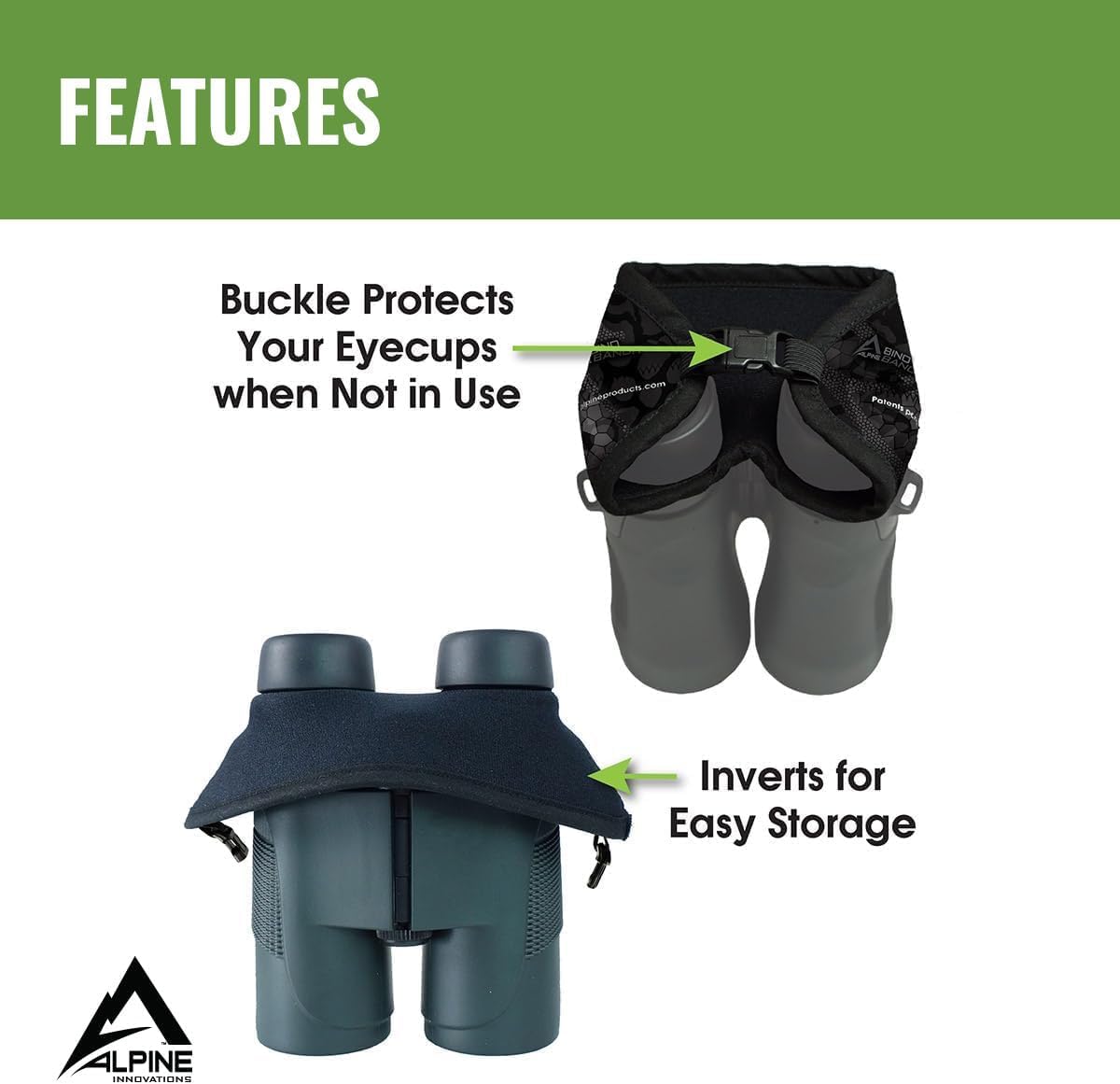 Slicker Bino Bandit   Blocks Glare, Improves Visual Acuity And Reduces Eye Fatigue. Fits All Binoculars, Od Green