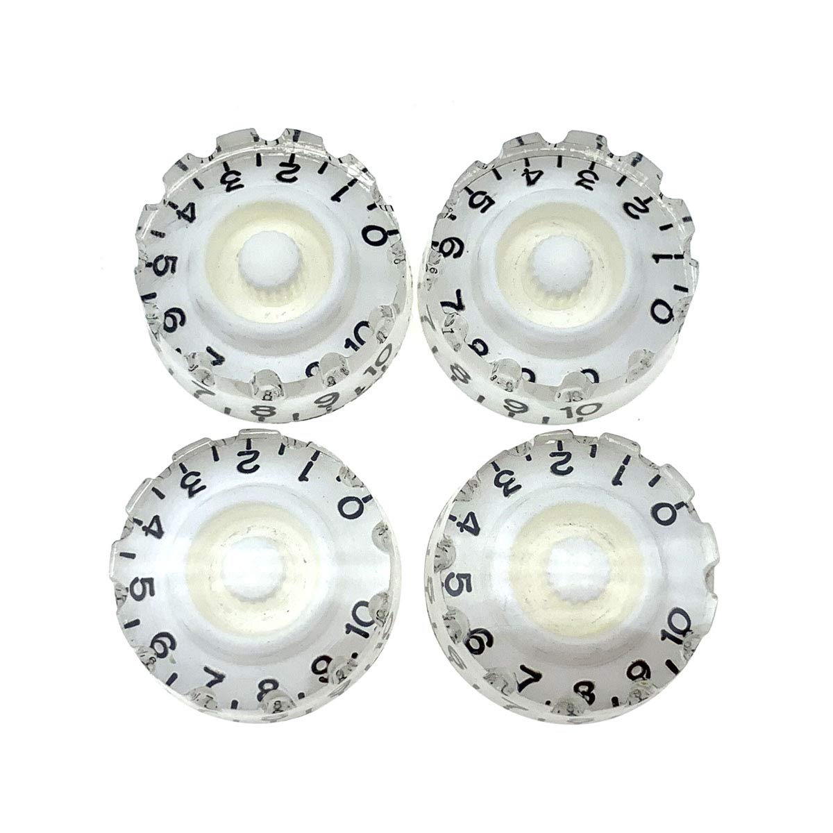 Dopro Set Of 4 White Knurled Metric Lp Guitar Speed Dial Knobs Control Knobs For Epi Les Paul/Import Guitar Bass W/Coarse 5.8Mm