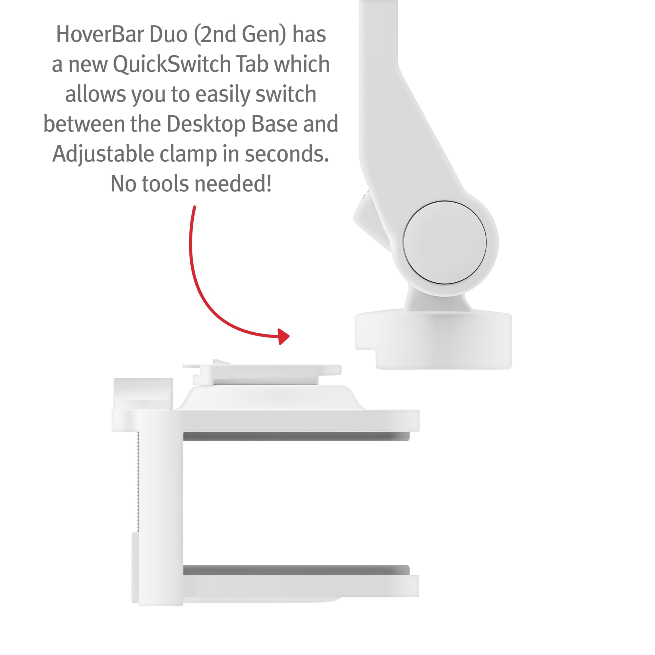 Twelve South Hoverbar Duo (2Nd Gen) For Ipad / Ipad Pro/Tablets | Adjustable Arm With New Quick-Release Weighted Base And Surfac