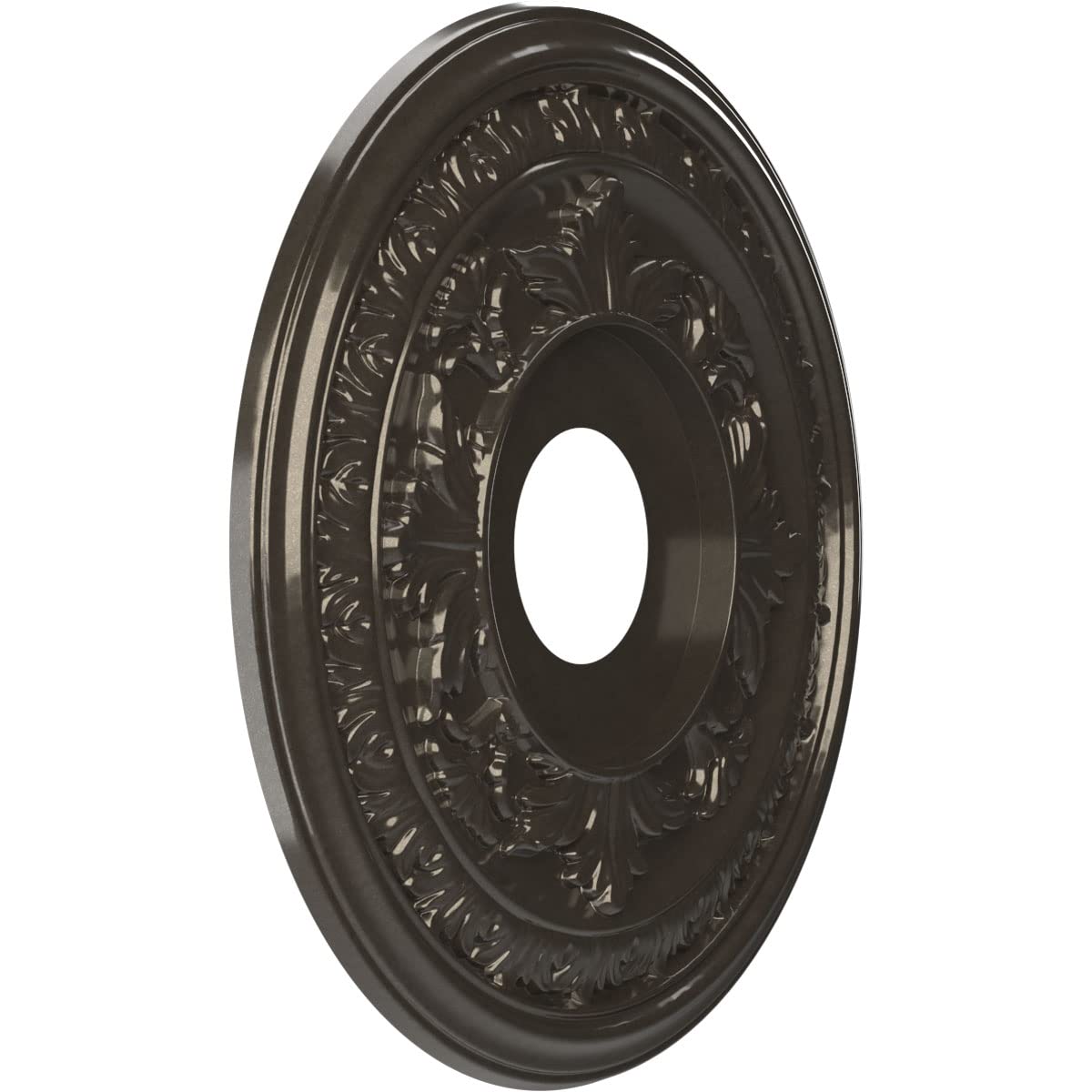 Ekena Millwork Cmp16Bacch Baltimore Thermoformed Pvc Ceiling Medallion (Fits Canopies Up To 6 1/2), 16Od X 3 1/2Id X 1P, Metalli