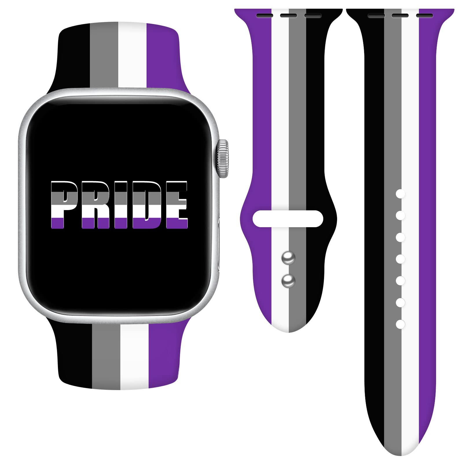 Asexual Pride Lgbtq Watch Band Compatible With Apple Watch 38Mm 40Mm 41Mm Women Men Replaceable Silicone Smartwatch Straps For I
