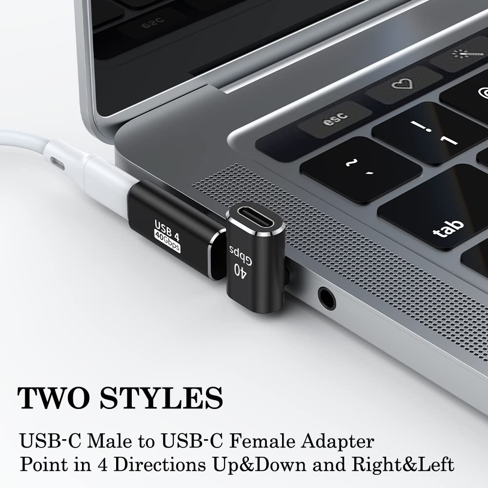 Auvipal Usb C 90 Degree Adapter (Two Styles), 100W Usb C Male To Usb C Female Right Angle Extender Connector For Steam Deck, Met