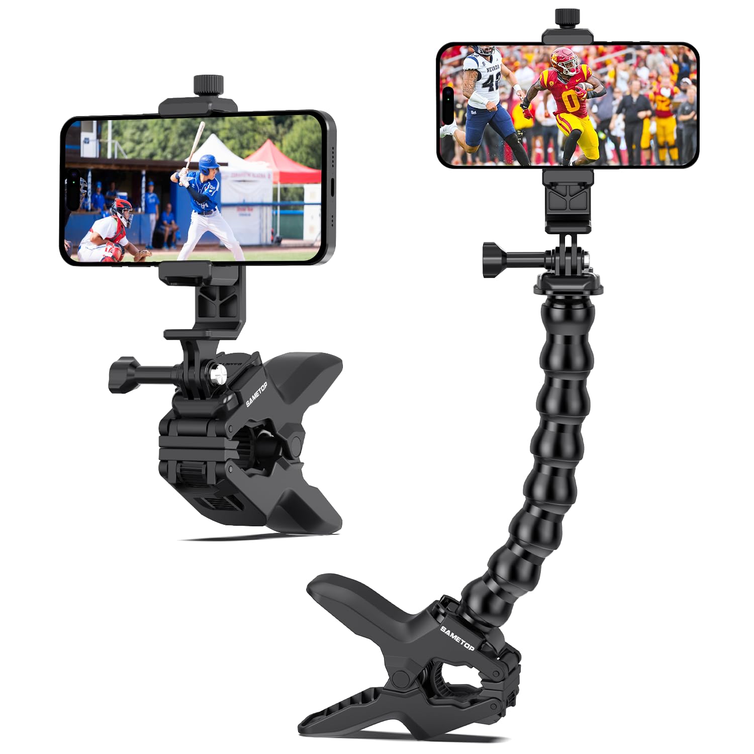Sametop Gooseneck Phone Holder Clamp Clip Mount Cell Phone Stand For Desk Pole Table Compatible With Iphone 16 15 14 Pro Max Plu