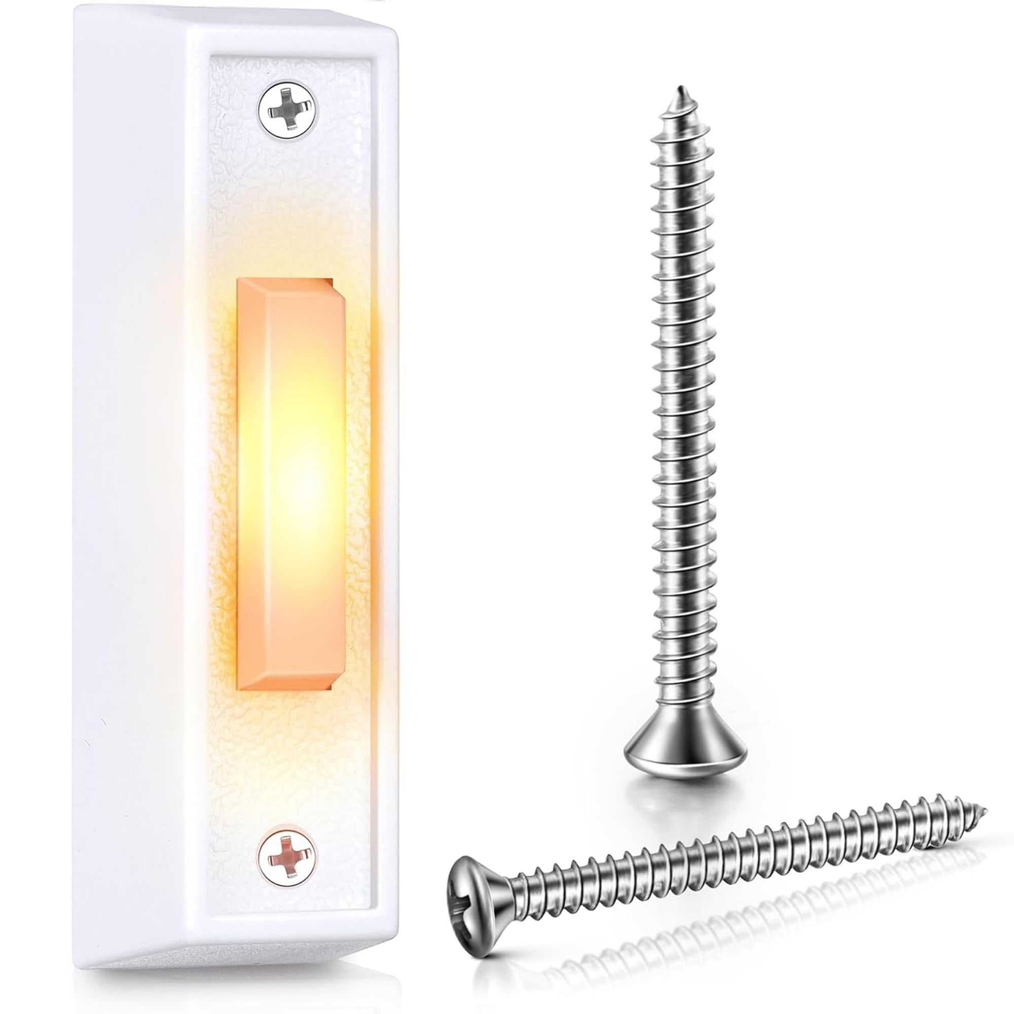 Saillong 1 Piece Lighted Doorbell Button, Wired Doorbell Push Button, Replacement Wall Mounted Garage Door Bell with LED Light C