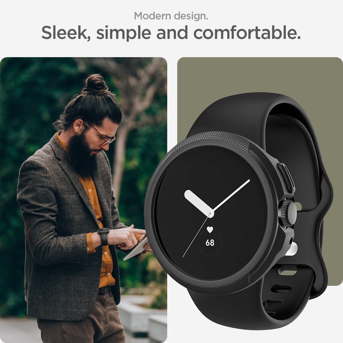 Spigen Liquid Air Designed For Google Pixel Watch 3/2/1 41Mm Case Anti-Scratch Protective Soft Tpu Cover (2024/2023/2022) - Matt