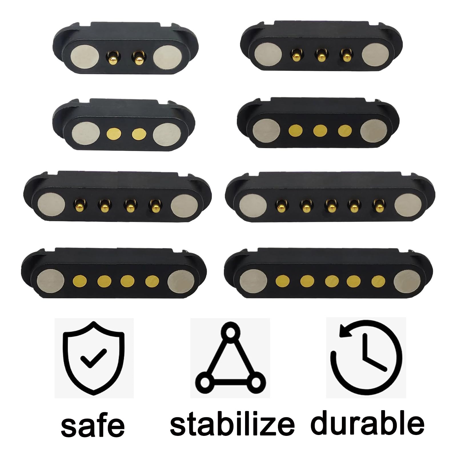 Magnetic Pogo Pin Connector   2 Pair, 2/3/4/5P, Male+Female, 2.54/2.5Mm Through Holes, Spring Loaded, Dc Power Socket, 5Pin