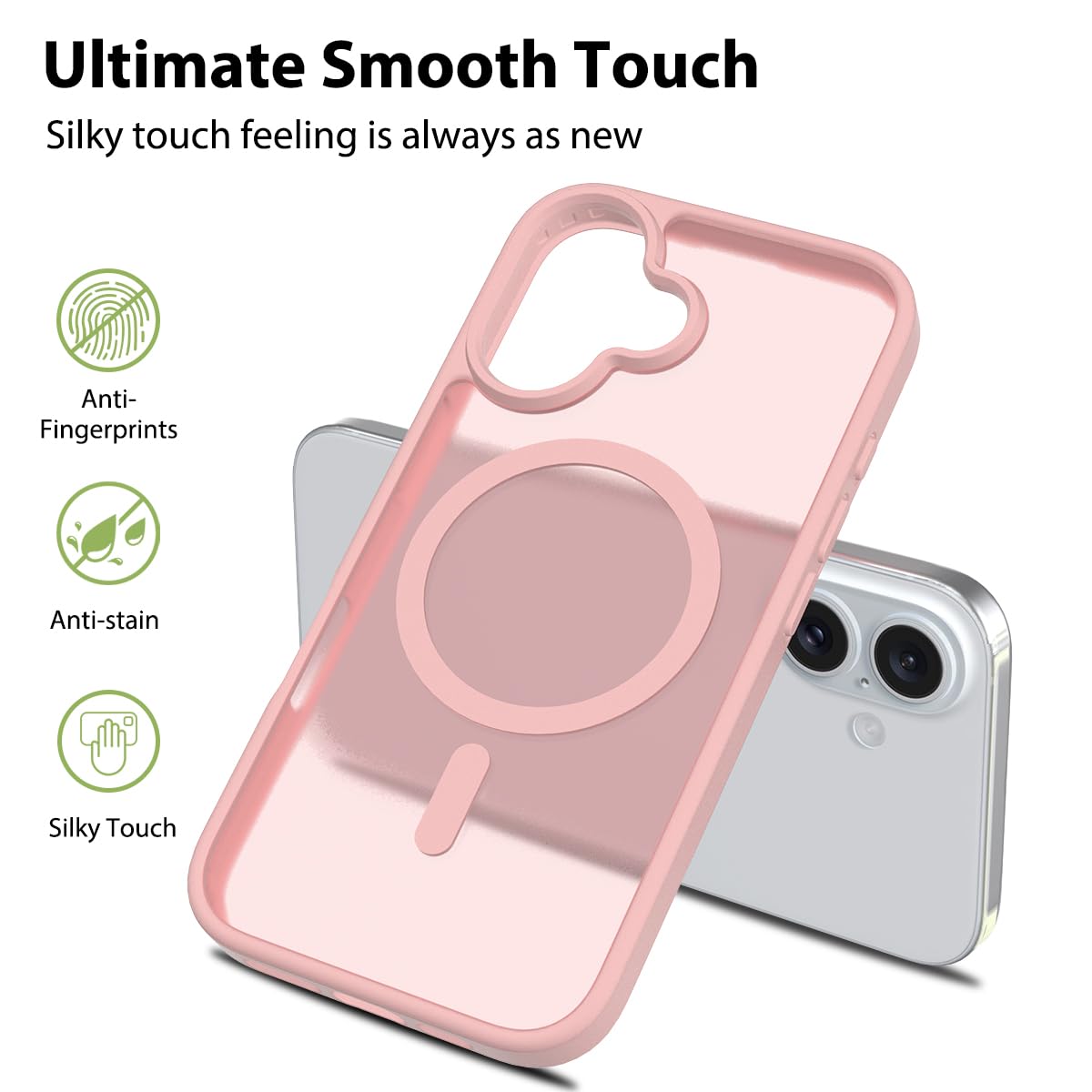 Pinlisheng Magnetic For Iphone Case,Compatible With Magsafe,Military Grade Drop Tested, Shockproof Matte Translucent Hard Back S