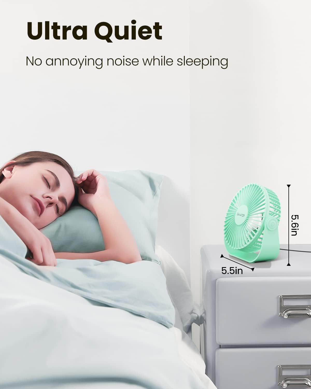 Gaiatop Usb Desk Fan, 3 Speeds Portable Small Fan With Strong Airflow, 5.5 Inch Quiet Table Fan, 90 Rotate Personal Cooling Fan