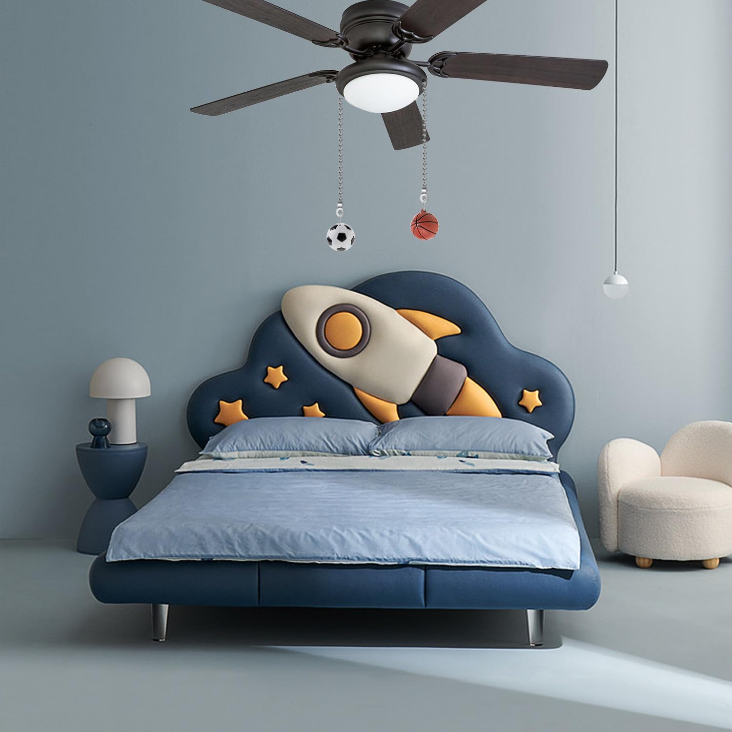 Ceiling Fan Chain Pulls Decorative Extension 12 Inches Football And Basketball Extender Ornaments Pendant Fan Pulls Set For Ceil