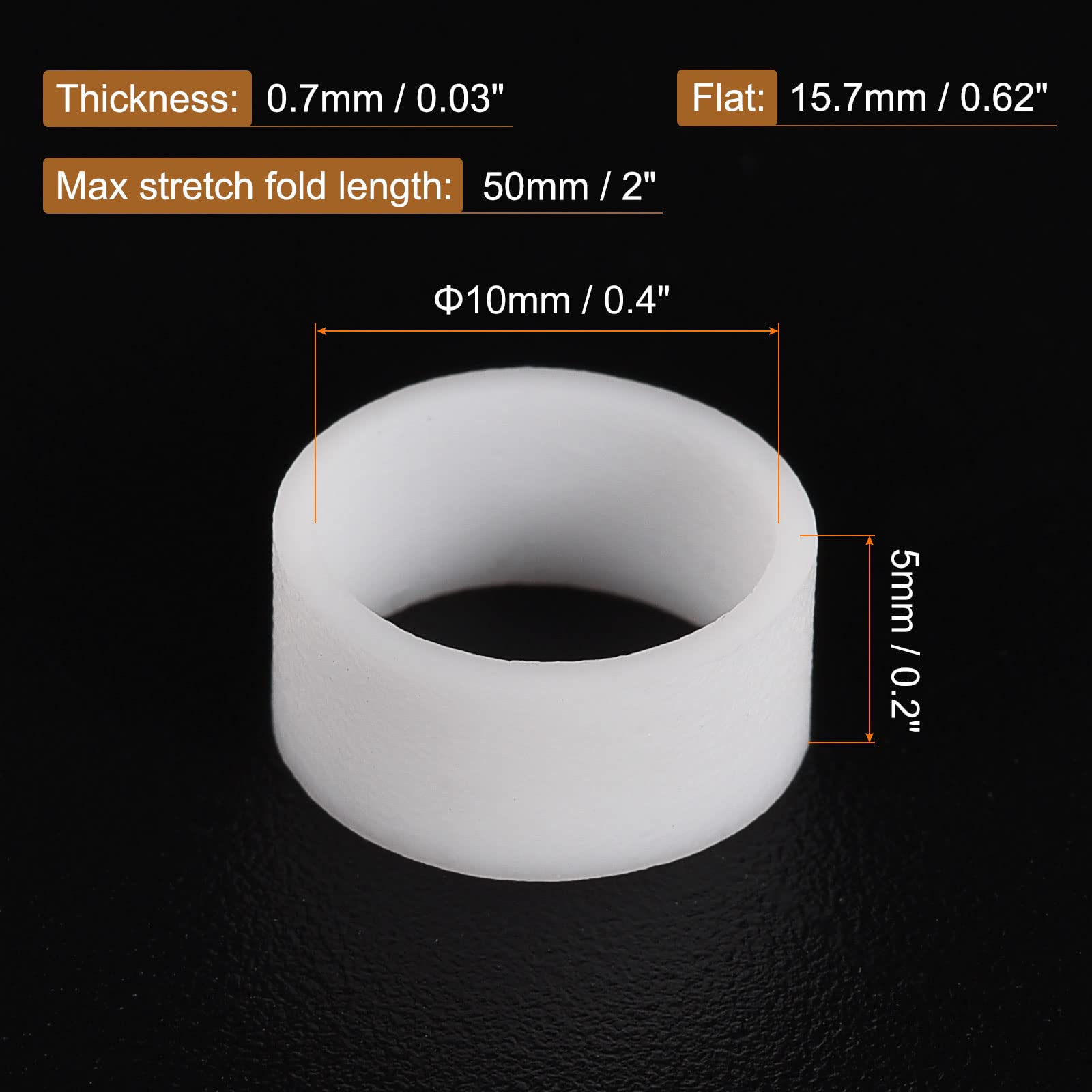Meccanixity Silicone Rubber Bands Rings 100Pcs Non Slip 10Mm Dia 0.7Mm Thick 5Mm Width For Wire Cord Cable Wrapping, Bundle