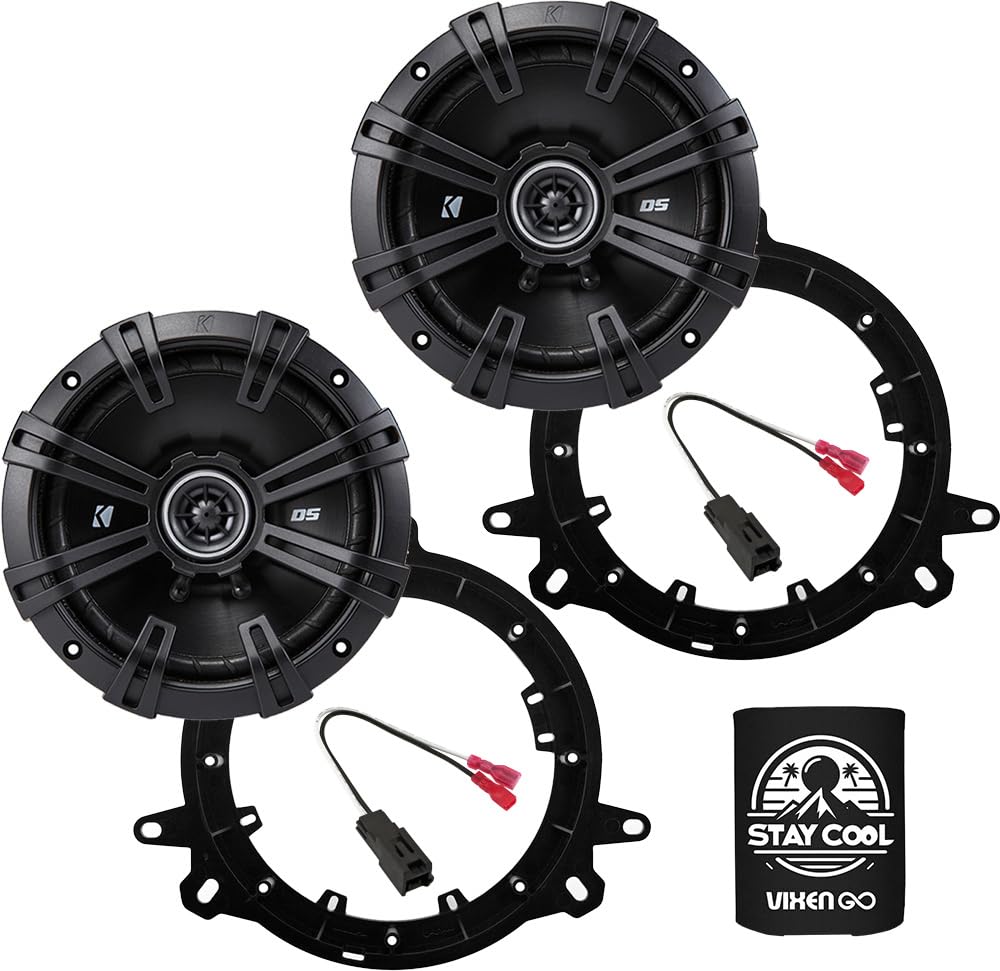 KICKER Front/Rear Door 6.5 Speakers Kit for Toyota Corolla 2020-2024 Upgrade Kit - Pair of DS Series 6 1/2 Inch Coaxial Speakers