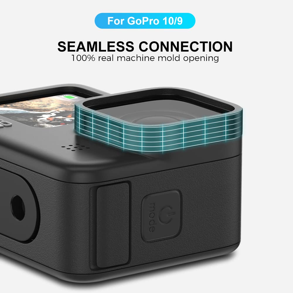 (2 Pack) Parapace Uv Lens Replacement For Gopro Hero 12/Hero 11/Hero 10/Hero 9 Black,Protective Glass Cover Action Camera Accessories Kits(Black)