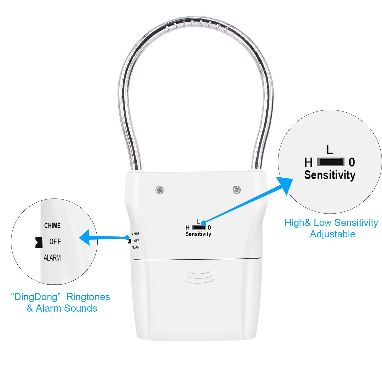 Jian Boland Door Handle Alarm  Door Alarms For Home Security With 120Db Audible Alarm Up To 500Ft   Vibration Triggered Security Alarm For Travel, Hotel, Apartment, And Home Security