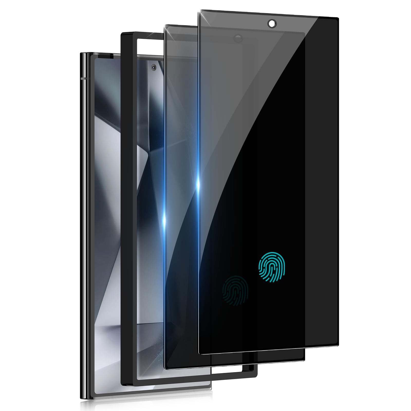 Wyqltd 2 Pack For Samsung Galaxy S24 Ultra Privacy Screen Protector Tempered Glass, Anti Spy, Fingerprint Unlocking, Full Covera