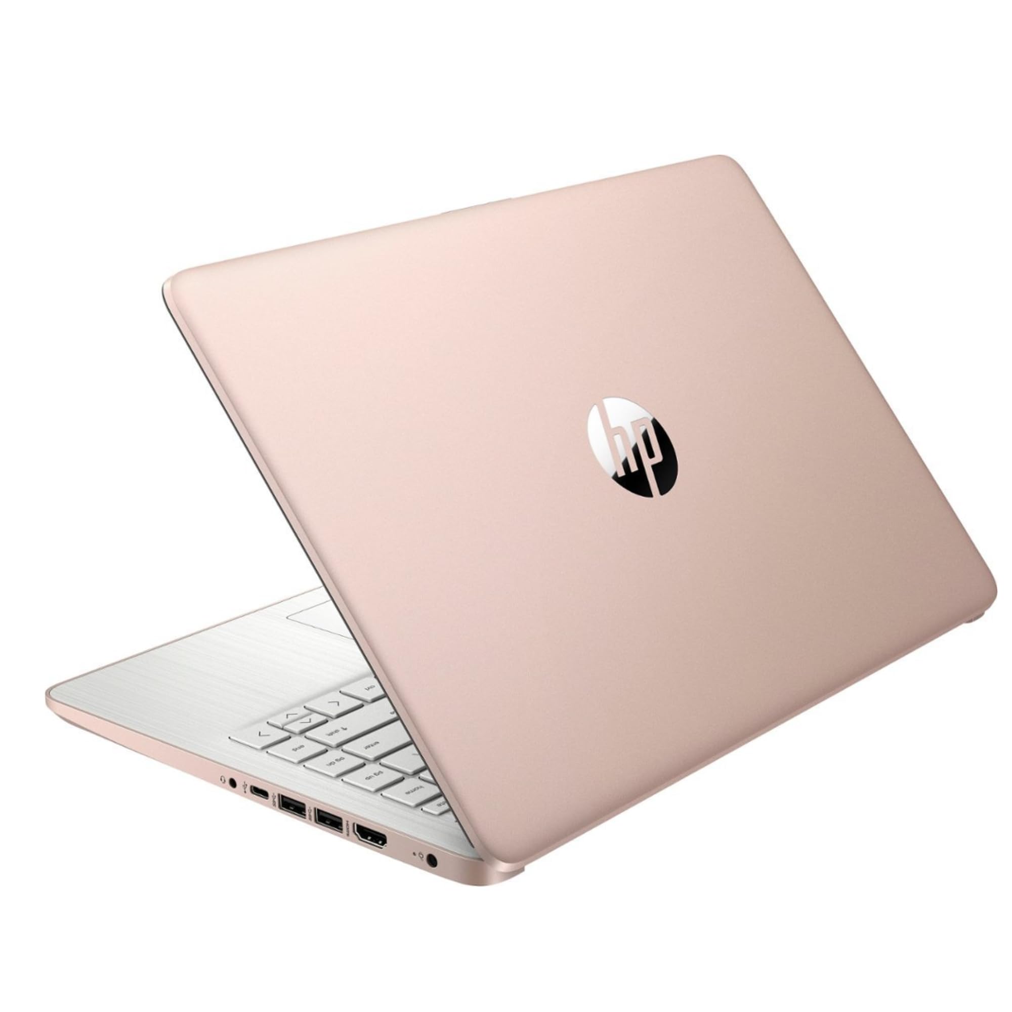 HP Latest Stream 14'' HD Laptop, Intel Celeron Processor, 4GB Memory, 64GB eMMC, Fast Charge, HDMI, Up to 11 Hours Long Battery Life, Office 365 1 Year, Win S, Microfiber Bundle, Pink Gold 4GB RAM