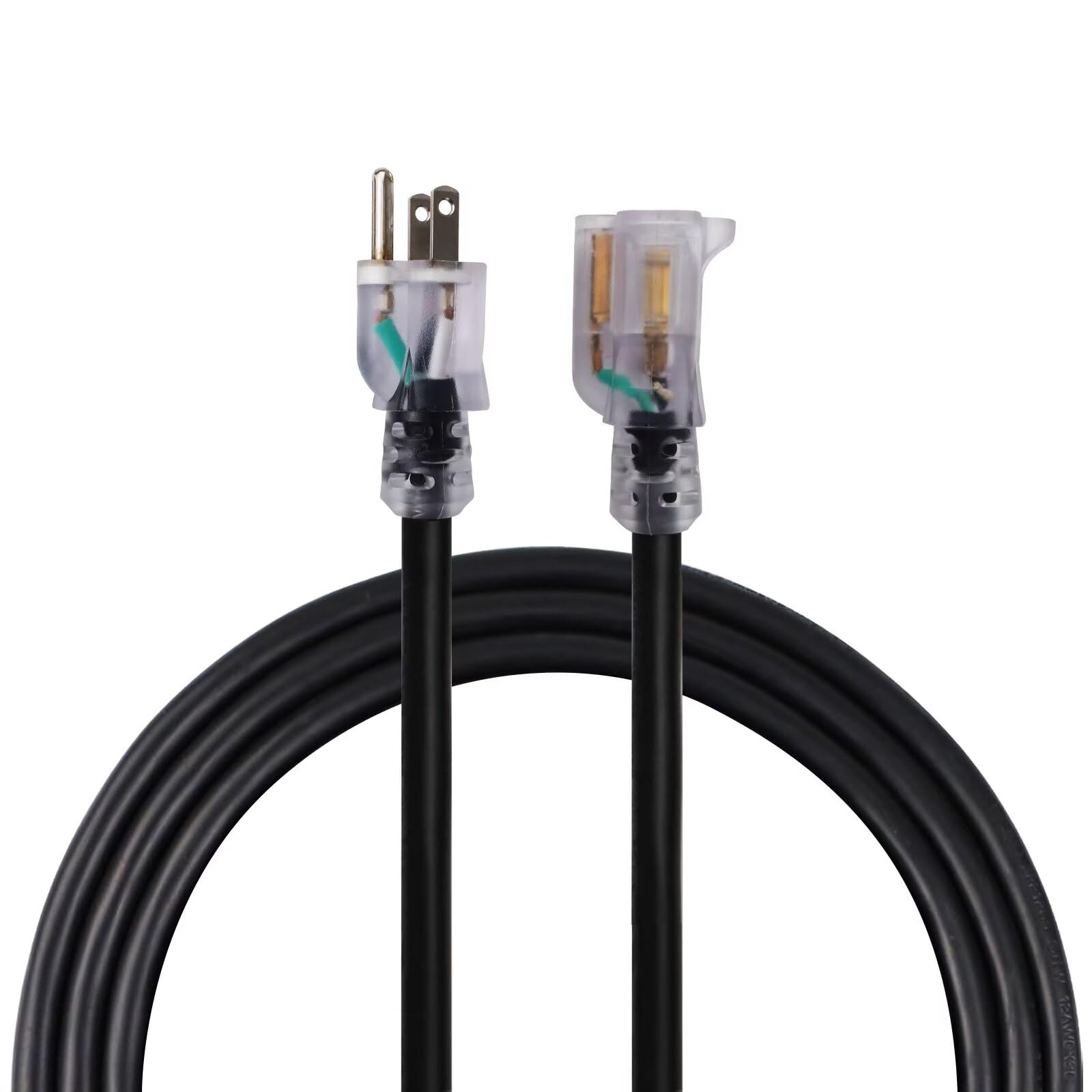 Ultra Explorer Indoor Extension Cord Waterproof 6 Ft, 12 Gauge Heavy Duty Black Extension Cord Sjtw, Flexible Cold Resistant 3 P