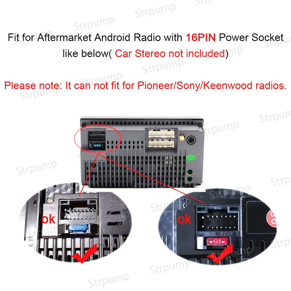 16Pin Car Radio Stereo Power Retrofit Harness Wire For For Honda Crv Civic Odyssey 2006 07 08 09 10 11 With Radio Antenna Adapte