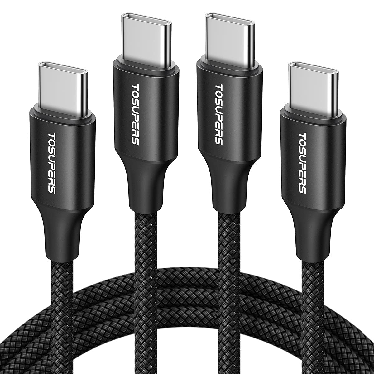 Tosupers 3Ft, 2 Pack Usb C To Usb C Cable Fast Charging 60W, Pd Type C Charger Cord For Iphone 16 15 Pro Max Plus, For Samsung Galaxy S24 S23 S22 Ultra Z Flip6/Fold6, For Macbook/Ipad Pro