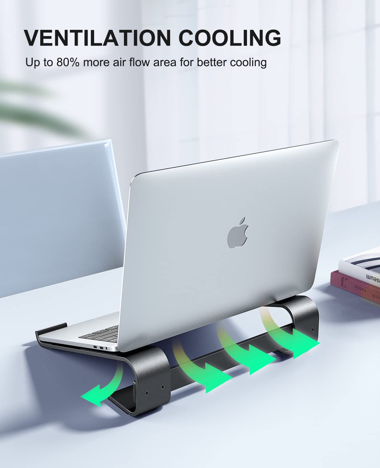 Soqool Laptop Stand For Desk, Ergonomic Detachable Laptop Riser, Aluminum Macbook Stand, Compatible With 12 17'' All Laptops Suc
