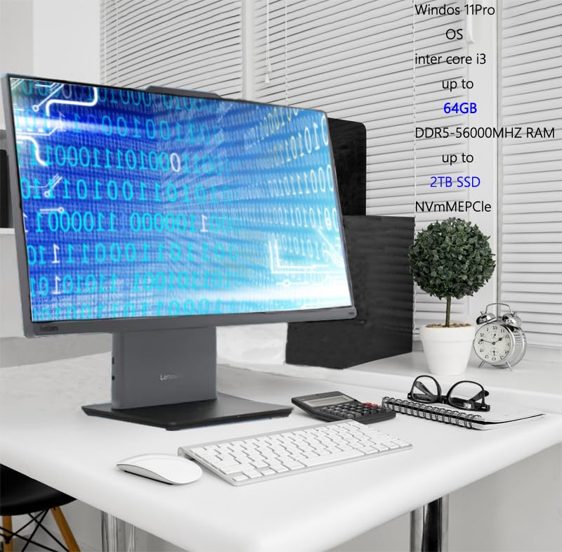 Lenovo Thinkcentre All In One Business Computer, 23.8'' Fhd Display, 13Th Gen Intel 6 Core Processor, 16Gb Ddr5 Ram, 512Gb Pcie