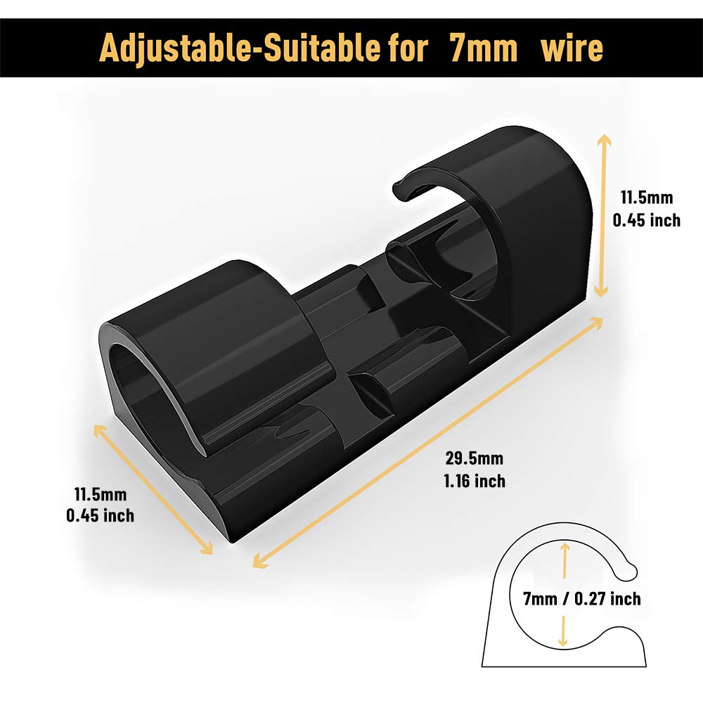 Cable Clips With Strong Self Adhesive, Xiaoxi Cord Organizer Cable Management Organizing Cords Wire For Car, Home And Office   2