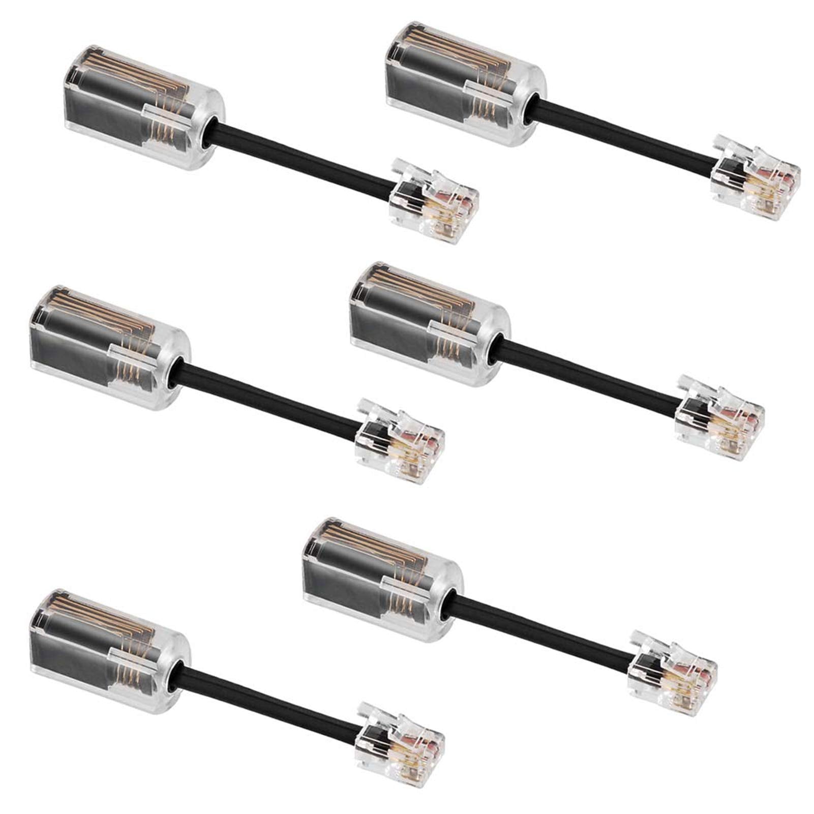 Uvital Telephone Cord Detangler, Anti Tangle Telephone Handset Cable 360 Degree Rotating Landline Swivel Cord Untangler Black (6